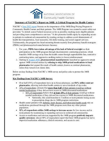 Executive Summary of 340B Report June 2022