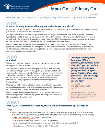 Mpox Care is Primary Care