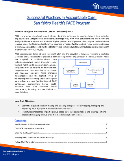 Successful Practices in Accountable Care: San Ysidro Health’s PACE Program