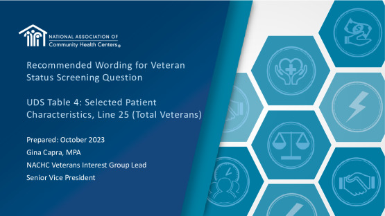 Recommended Language for Veteran Status Screening Question in Health Centers (Oct 2024)