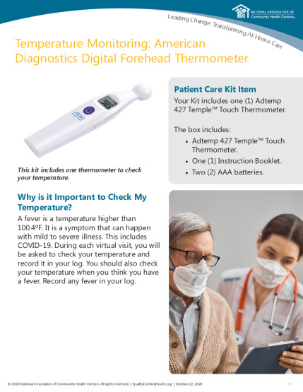 Temperature Monitoring: American Diagnostics Digital Forehead Thermometer